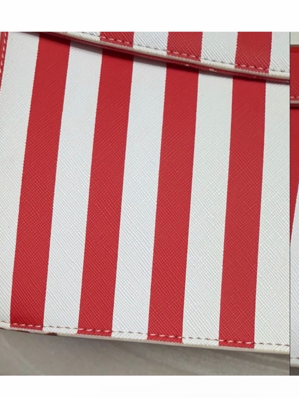 Striped Red & White Crossbody Bag - St. John - Picture 3 of 11